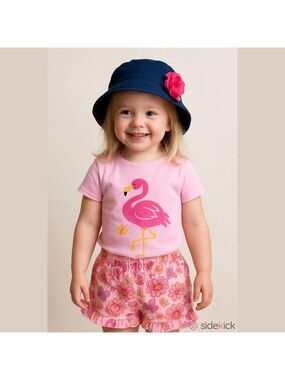 Girls 2T Cat & Jack Flamingo Floral Short Set